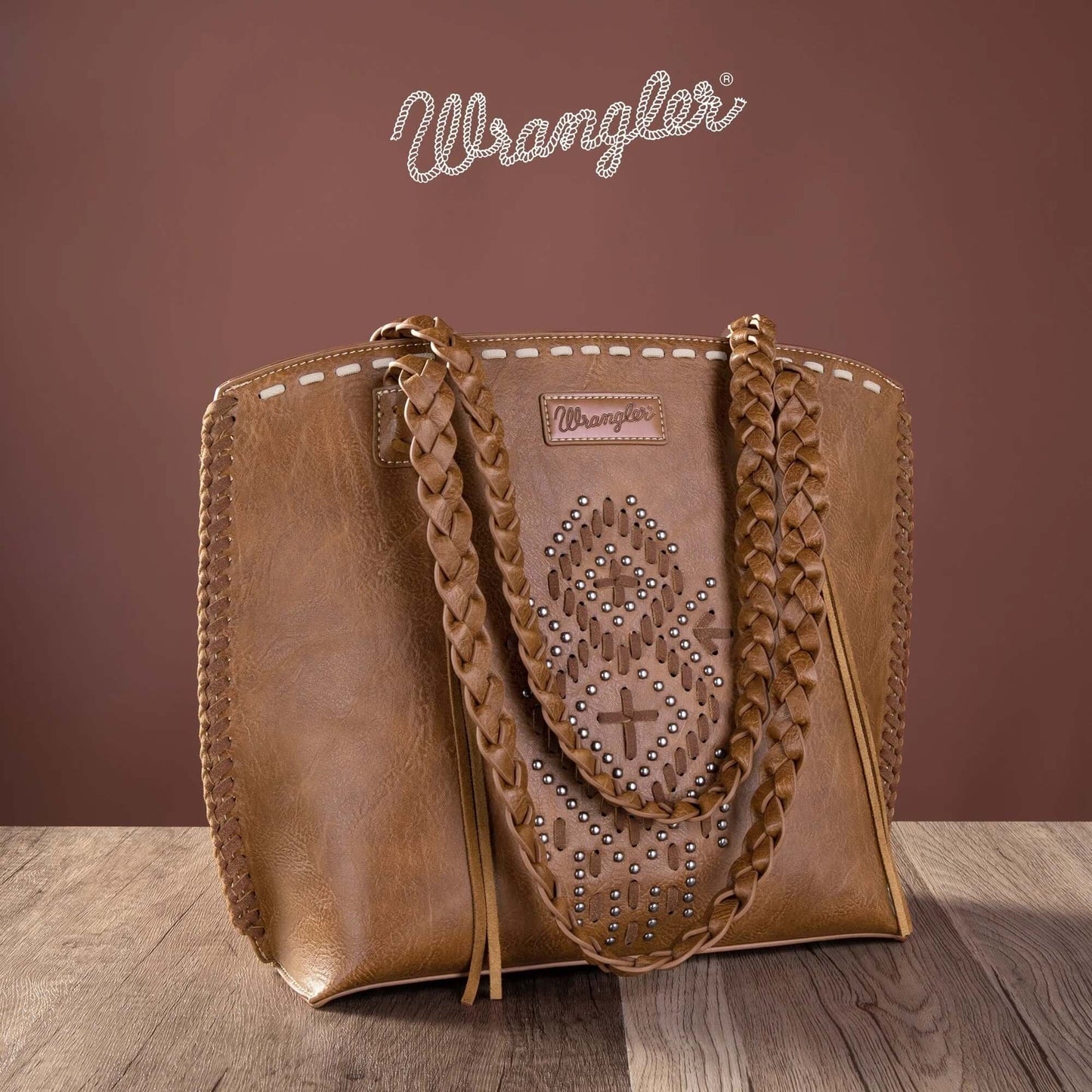 Wrangler Tribal Purse Whipstitch Braided Strap Tote Bag Pick Color