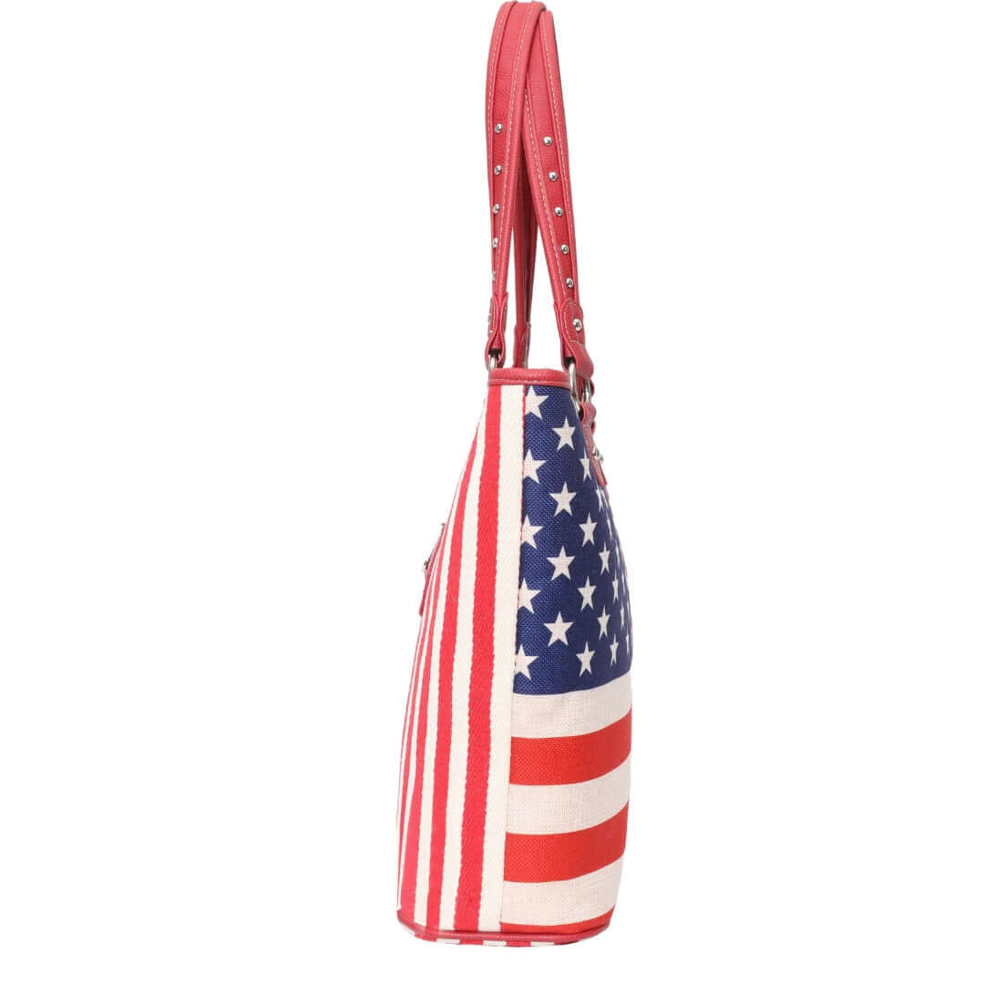 Montana West Concealed Carry Purse American Pride US Flag Canvas Tote Bag-MW1118-8112-2