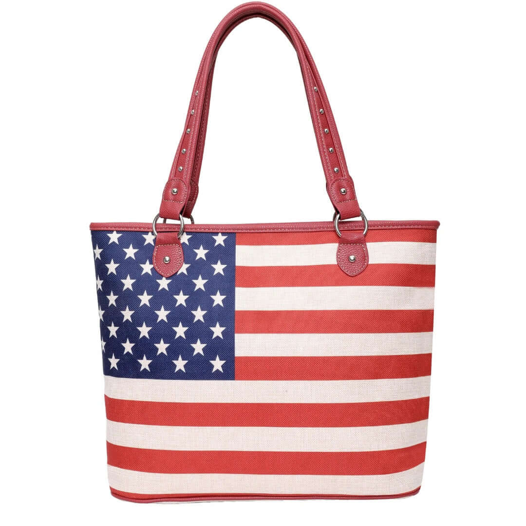 Montana West Concealed Carry Purse American Pride US Flag Canvas Tote Bag-MW1118-8112