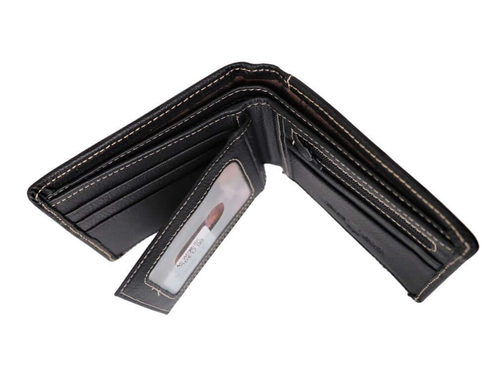 Montana West Men's Leather Wallet Country Western Cross Spiritual Wallet Black-MWS-W025BK-1