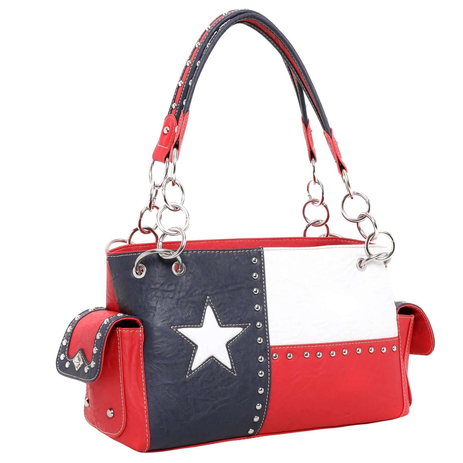 Montana West Texas Pride Collection Concealed Carry Satchel-TXG-8085KRED-6