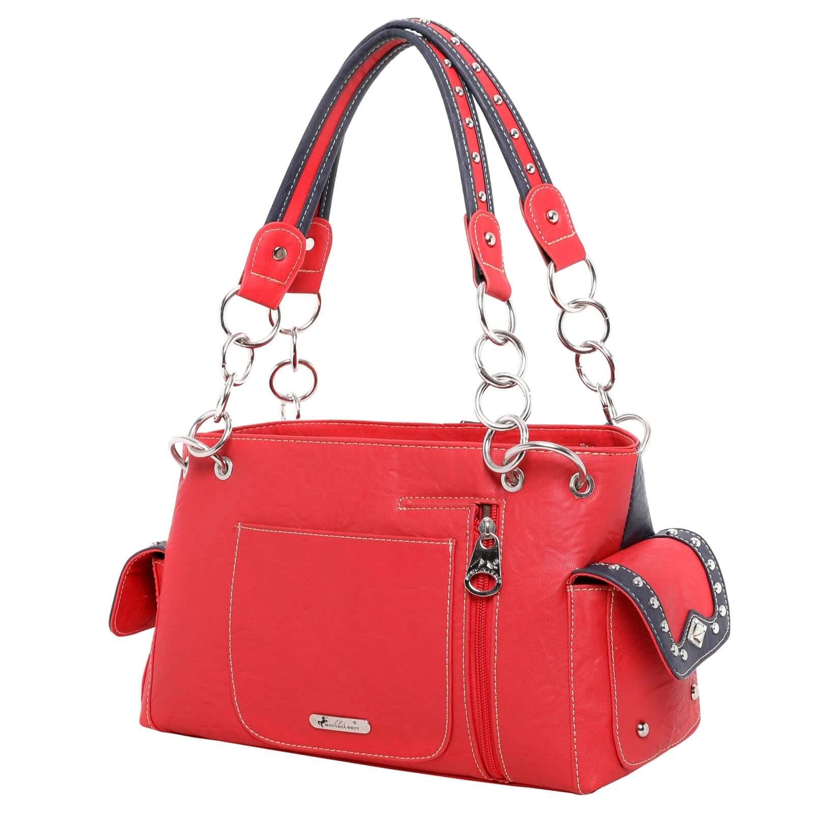 Montana West Texas Pride Collection Concealed Carry Satchel-TXG-8085KRED-5