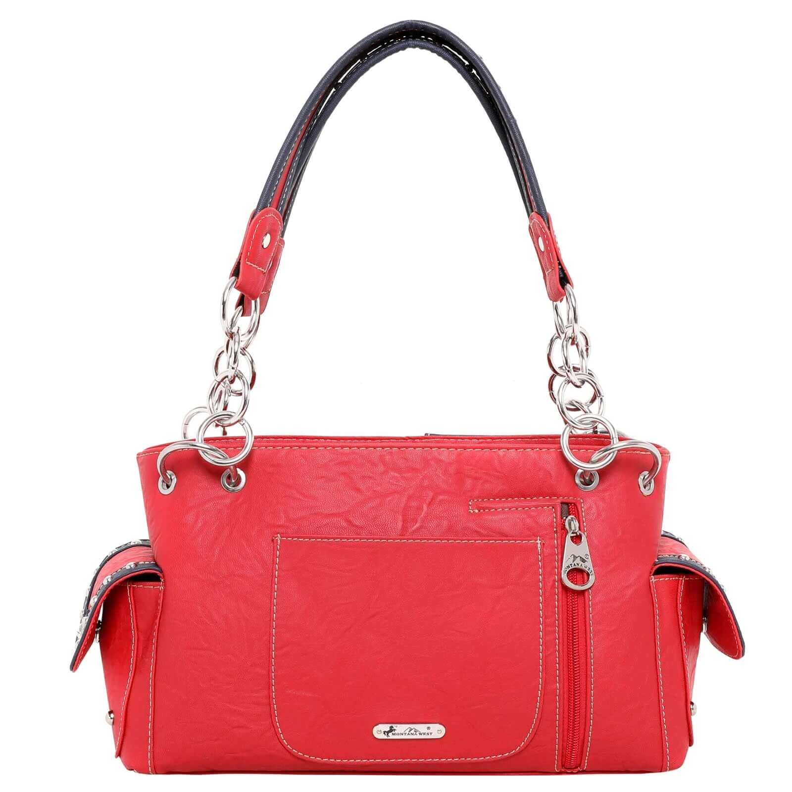 Montana West Texas Pride Collection Concealed Carry Satchel-TXG-8085KRED-4