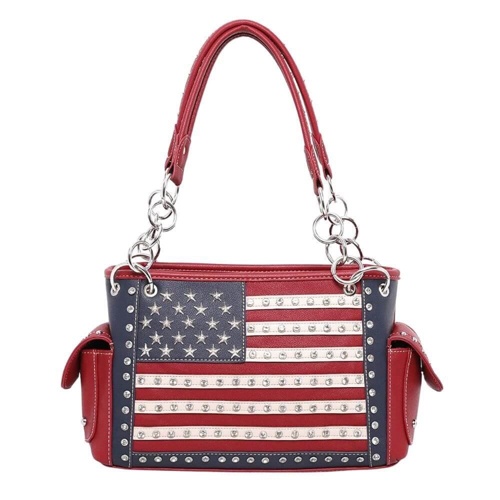 Montana West American Pride Concealed Carry Purse US Flag Satchel Bag-US04G-8085 RD