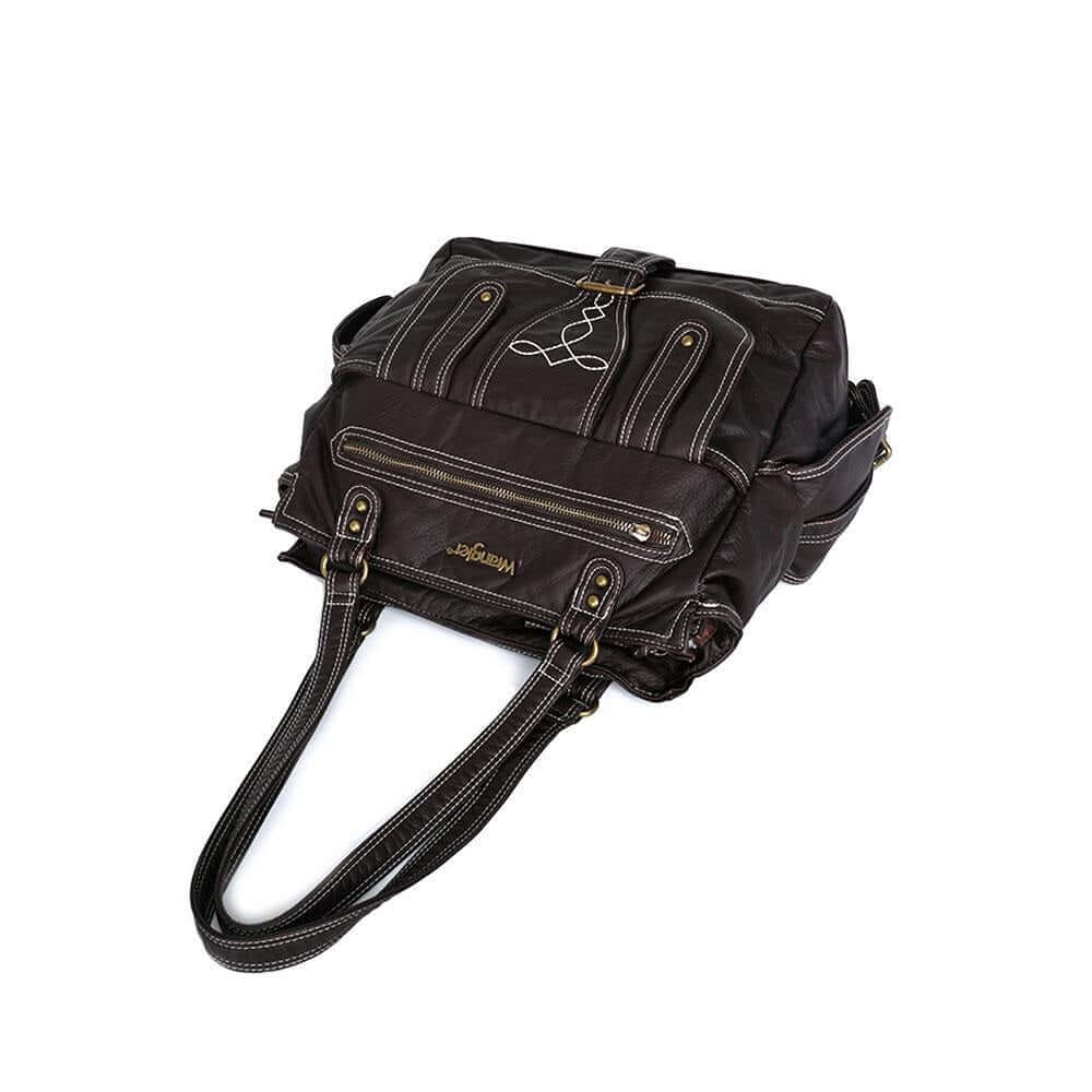 Wrangler Stone Wash Belt Buckle Purse Western Handbag Pick Colors-WG23-8317-100 CF-2