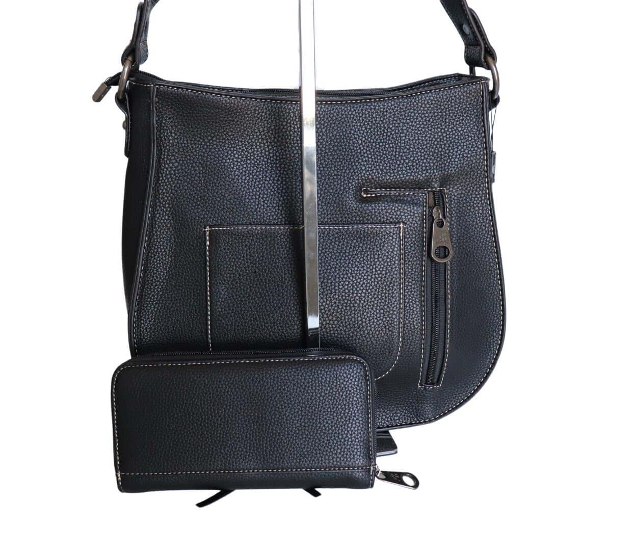 AB-G5912 BK-3 Purse with matching wallet back- Black
