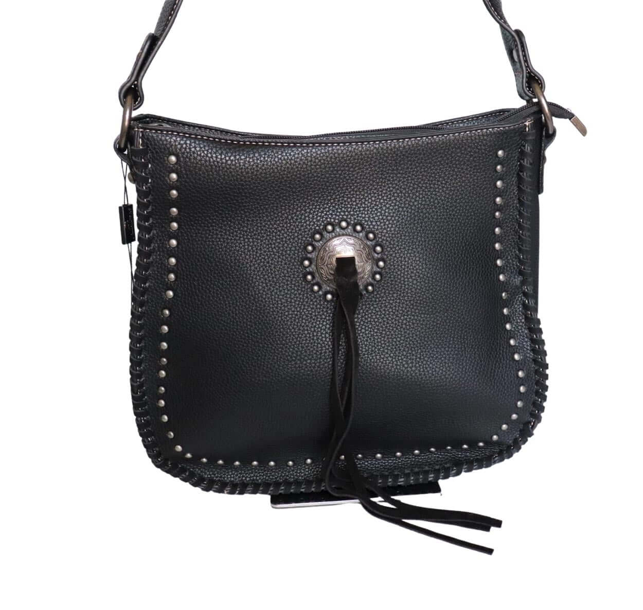 AB-G5912 BK-1 Purse with matching wallet front close up- Black