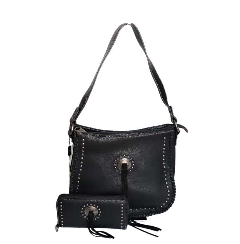 AB-G5912 BK-Purse with matching wallet front- Black