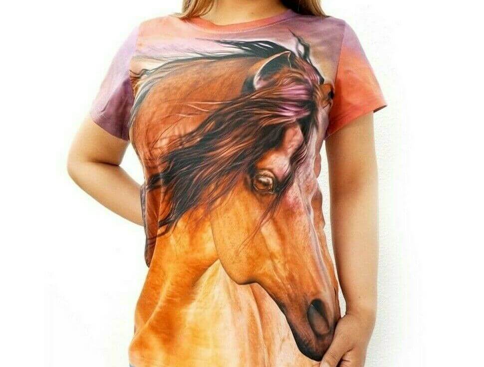 Montna West Horse All Over Printed T-Shirt Country Horse Rider Western Tee-ST-615 PP-2