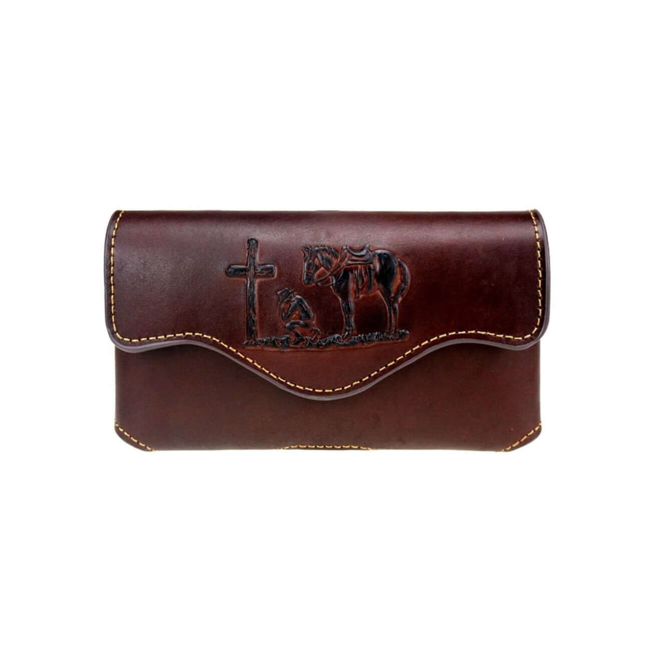 Montana West Cowboy Praying Cross Belt Loop Holster Leather Phone Case -RLP-012 CF