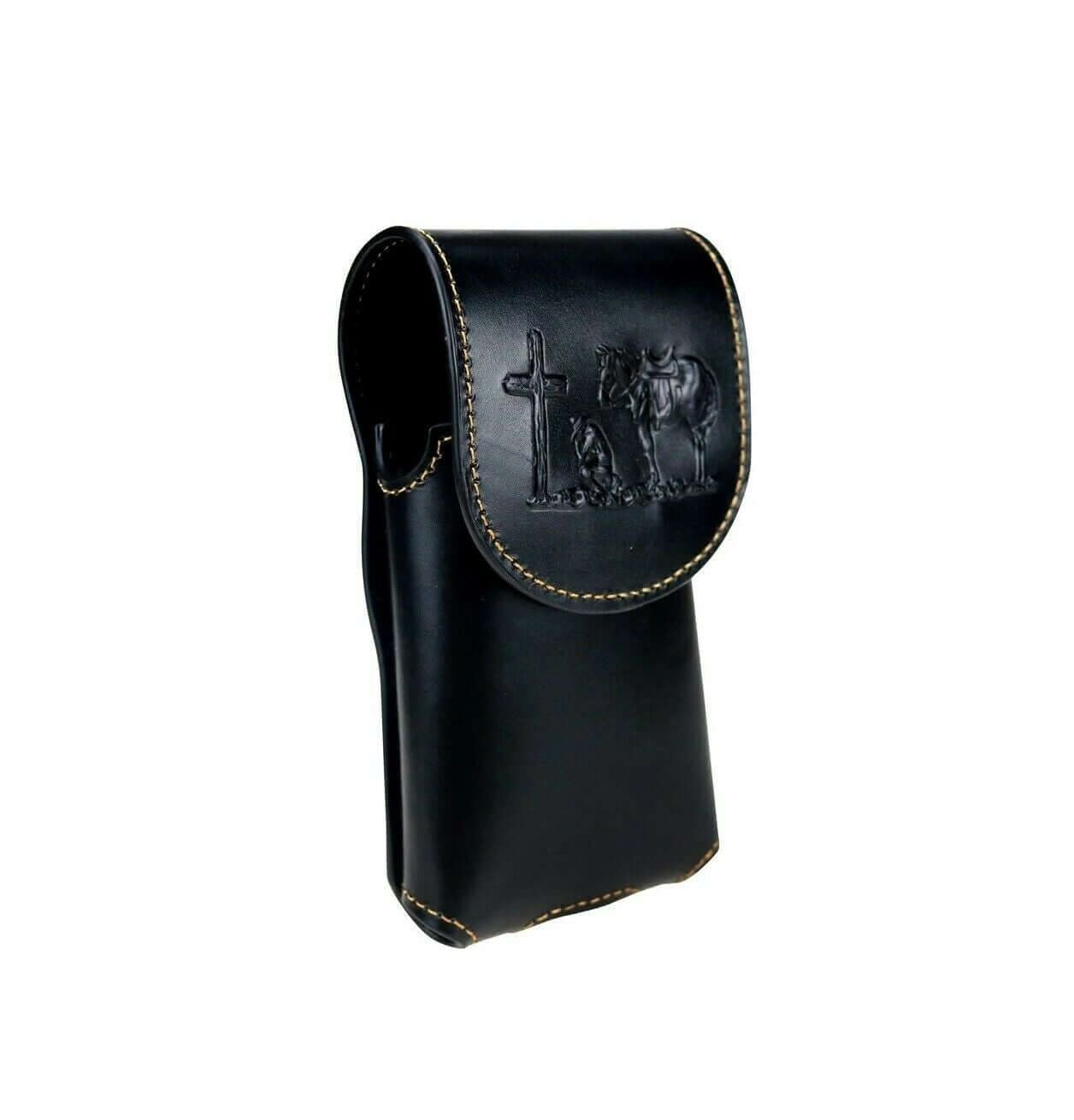 Montana West Cowboy Praying Cross Belt Loop Holster Leather Phone Case-RLP-011 BK-1