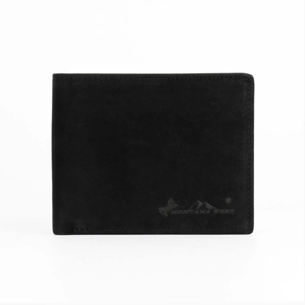 Montana West RFID Block Genuine Leather Men's Bi-fold Wallet Pick Color-RFID-W002 BK