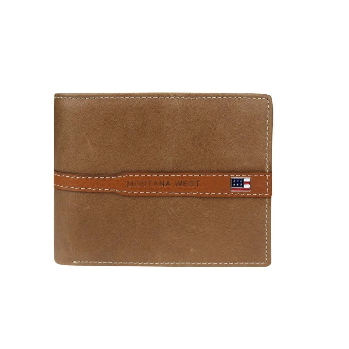 Montana West US Flag Logo Men's Bi-fold Wallets-MWS-028 BR