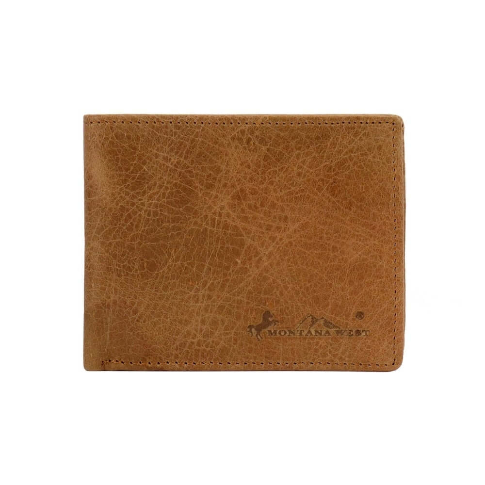 Montana West RFID Block Genuine Leather Men's Bi-fold Wallet Pick Color-RFID-W002 BR