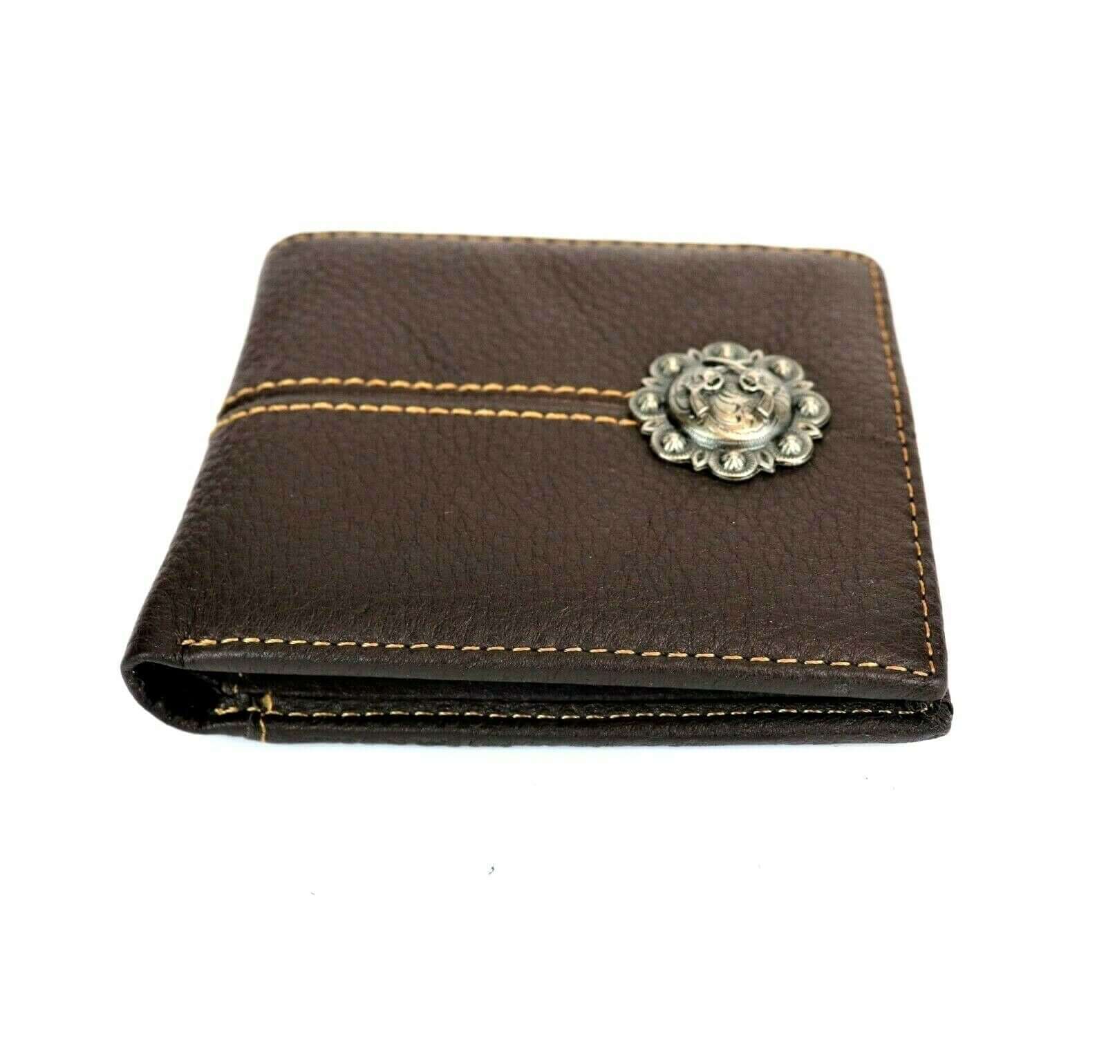 Montana West Cross Pistol Concho Genuine Leather Men's Wallet--MWS-W011 CF