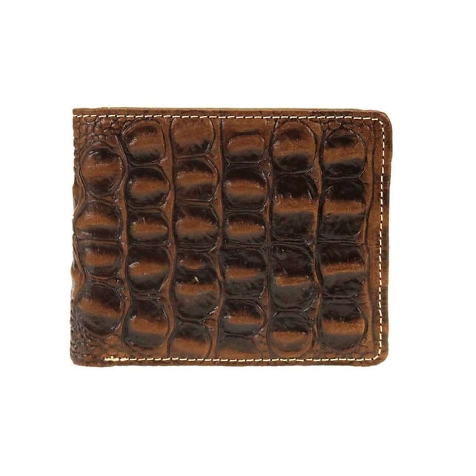 Montana West Croc Imprint Genuine Leather Men's Bi-fold Western Wallet-MWS-W019 CF