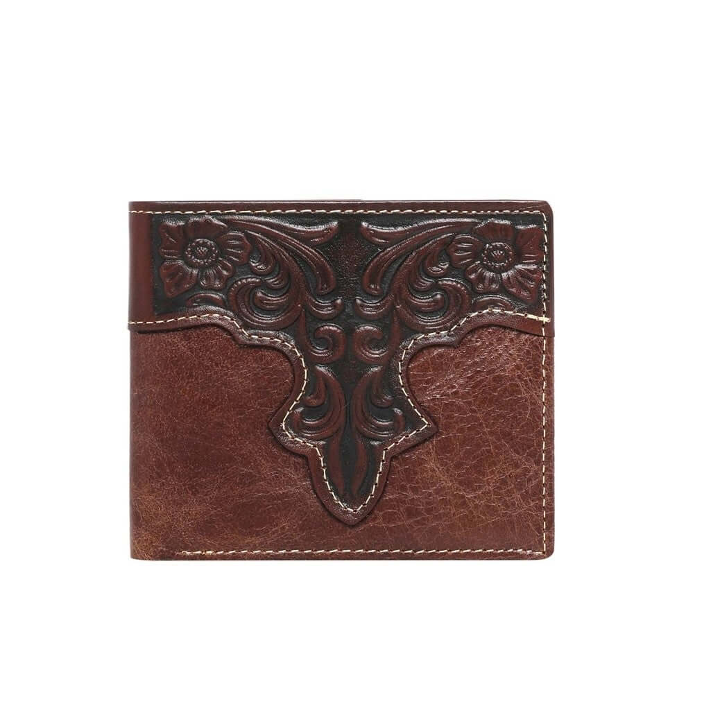 Montana West Tooled Leather Men's Wallet Western Bi-Fold Walle-RFID-W017 CF