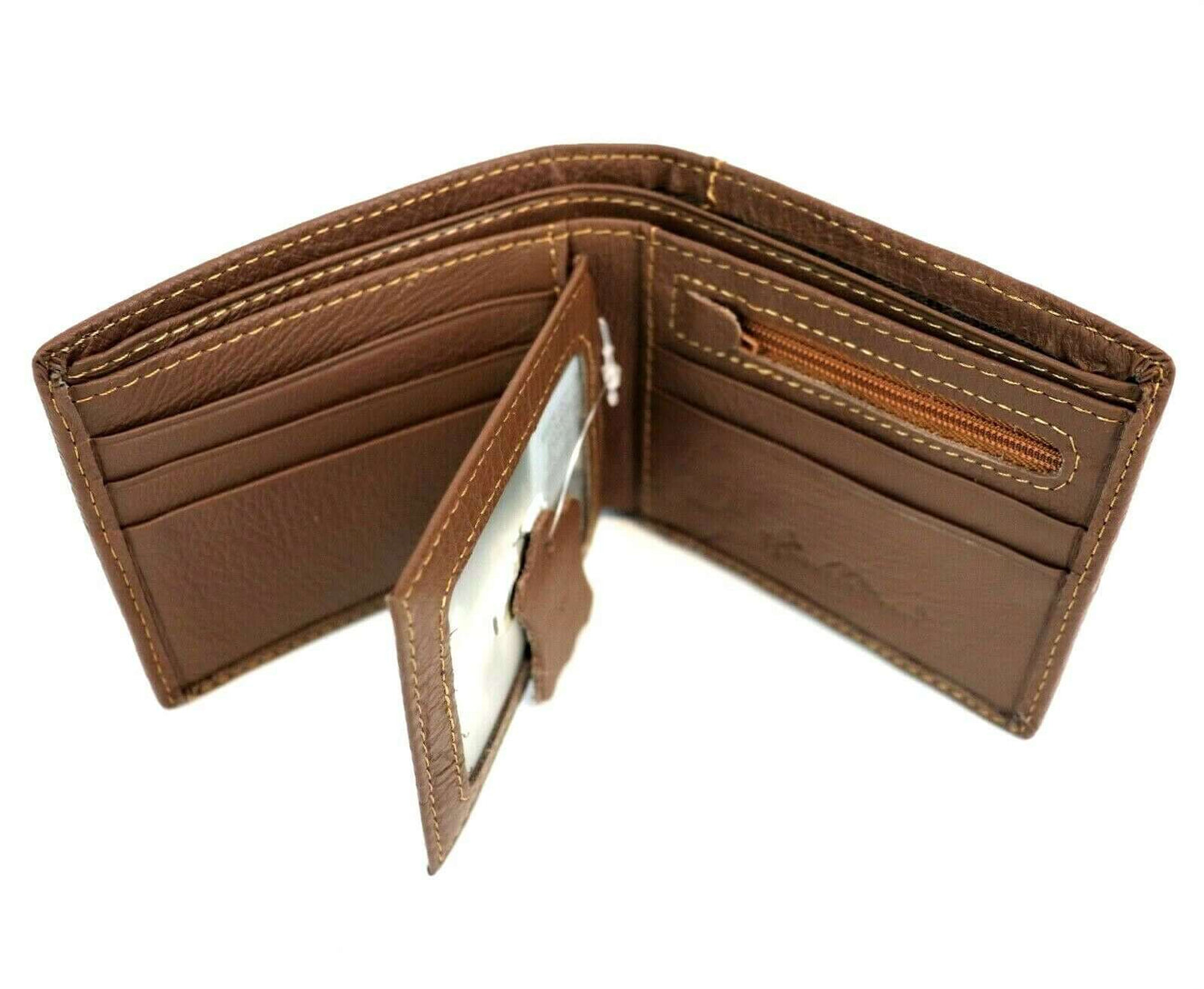 Montana West Cross Pistol Concho Genuine Leather Men's Wallet--MWS-W011 BR-1