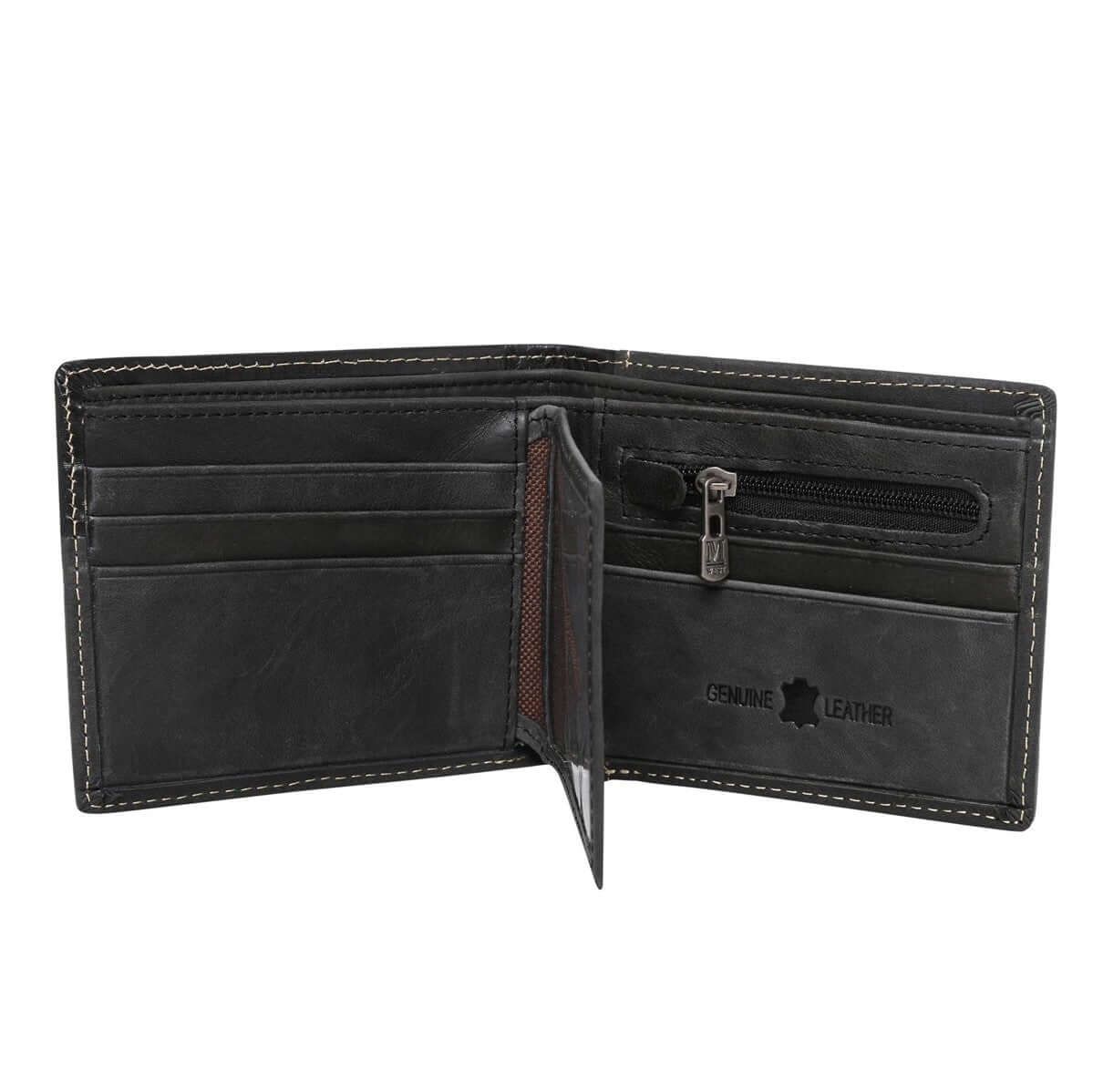 Montana West Floral Tooling Genuine Leather Men's Bi-fold Wallet-MWS-W017 BK-1