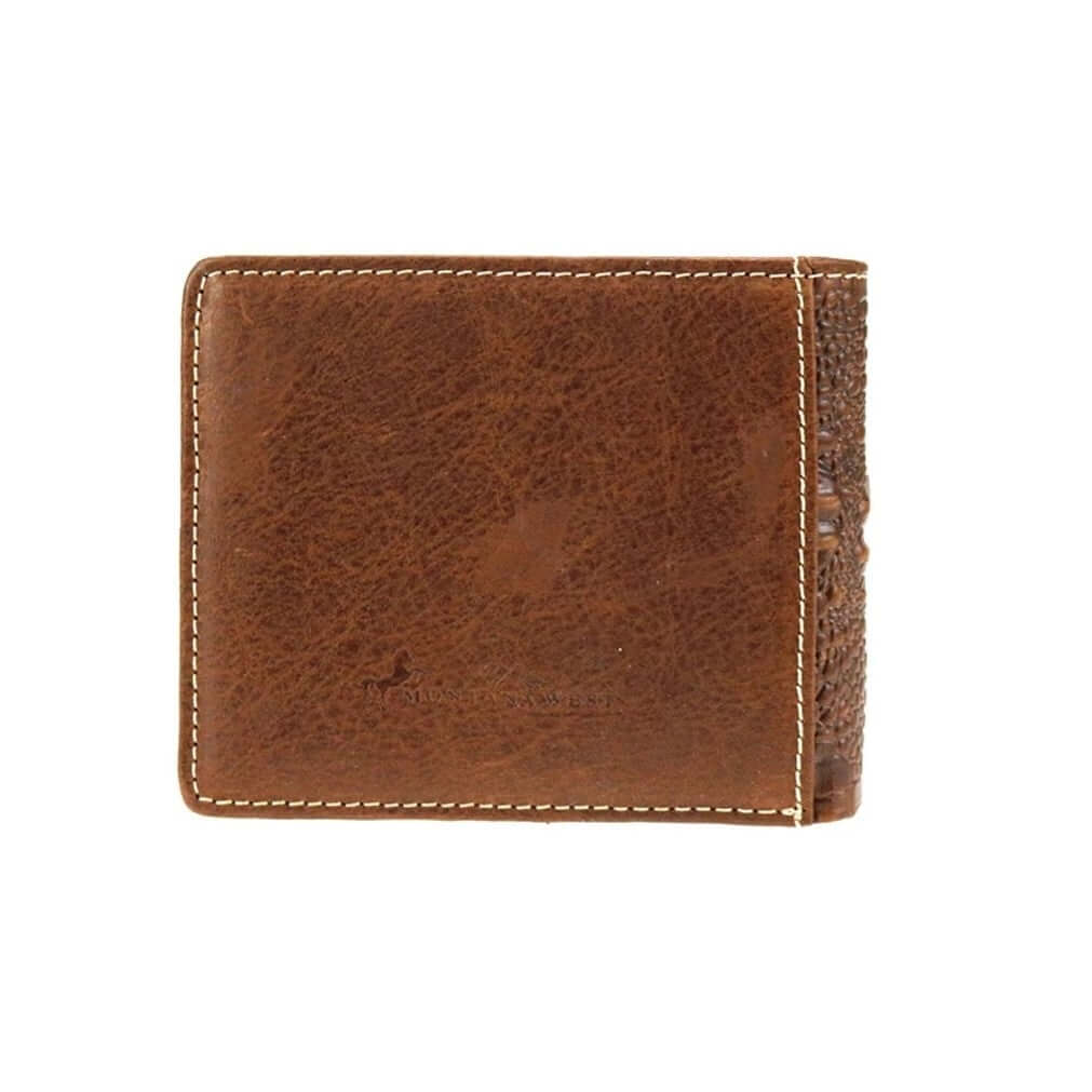 Montana West Croc Imprint Genuine Leather Men's Bi-fold Western Wallet-MWS-W019 CF-1