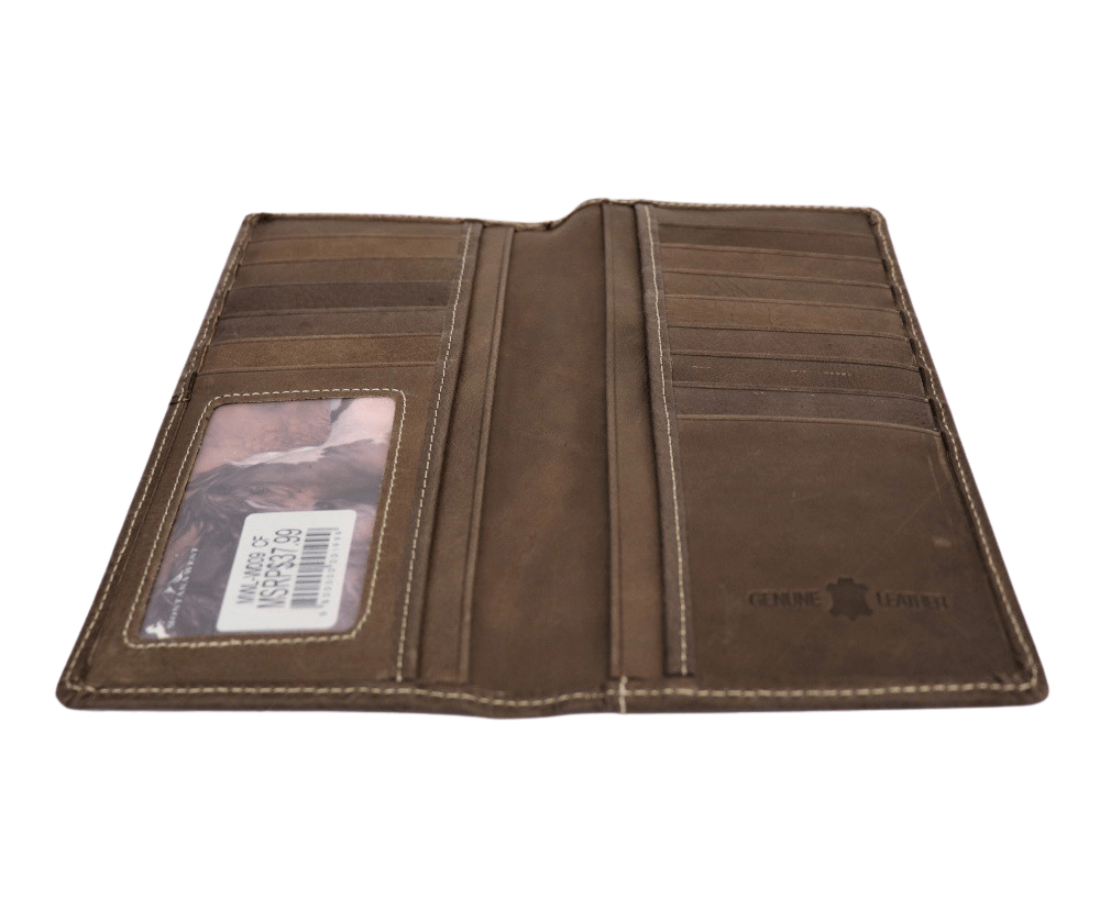 Montana West Genuine Leather Men's Wallet Western Cowboy Long Wallet-MWL-W009 CF-1