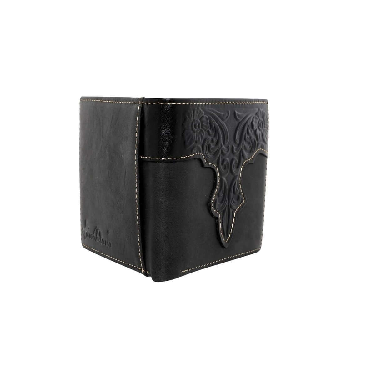 Montana West Tooled Leather Men's Wallet Western Bi-Fold Walle-RFID-W017 BK-1