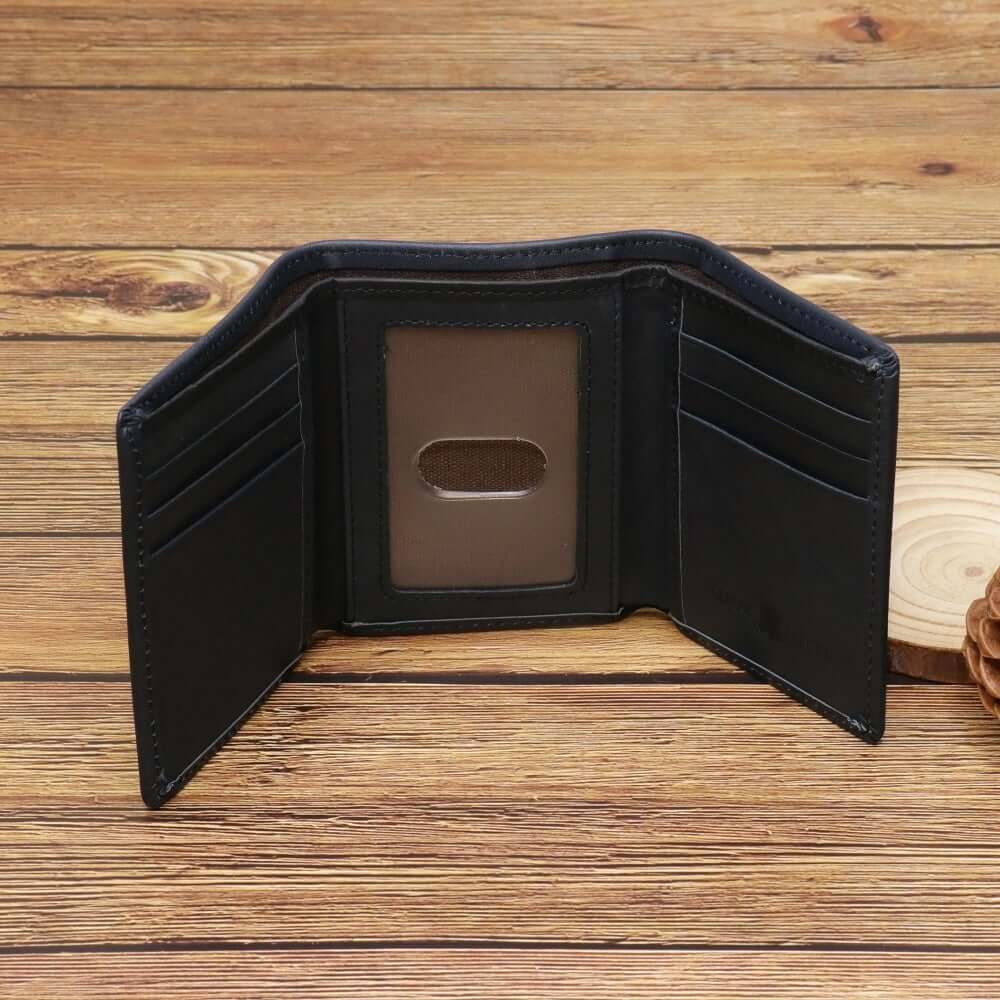 Montana West RFID Block Genuine Leather Tri-Fold Men's Wallet-RFID-W003 Dark Coffee-1