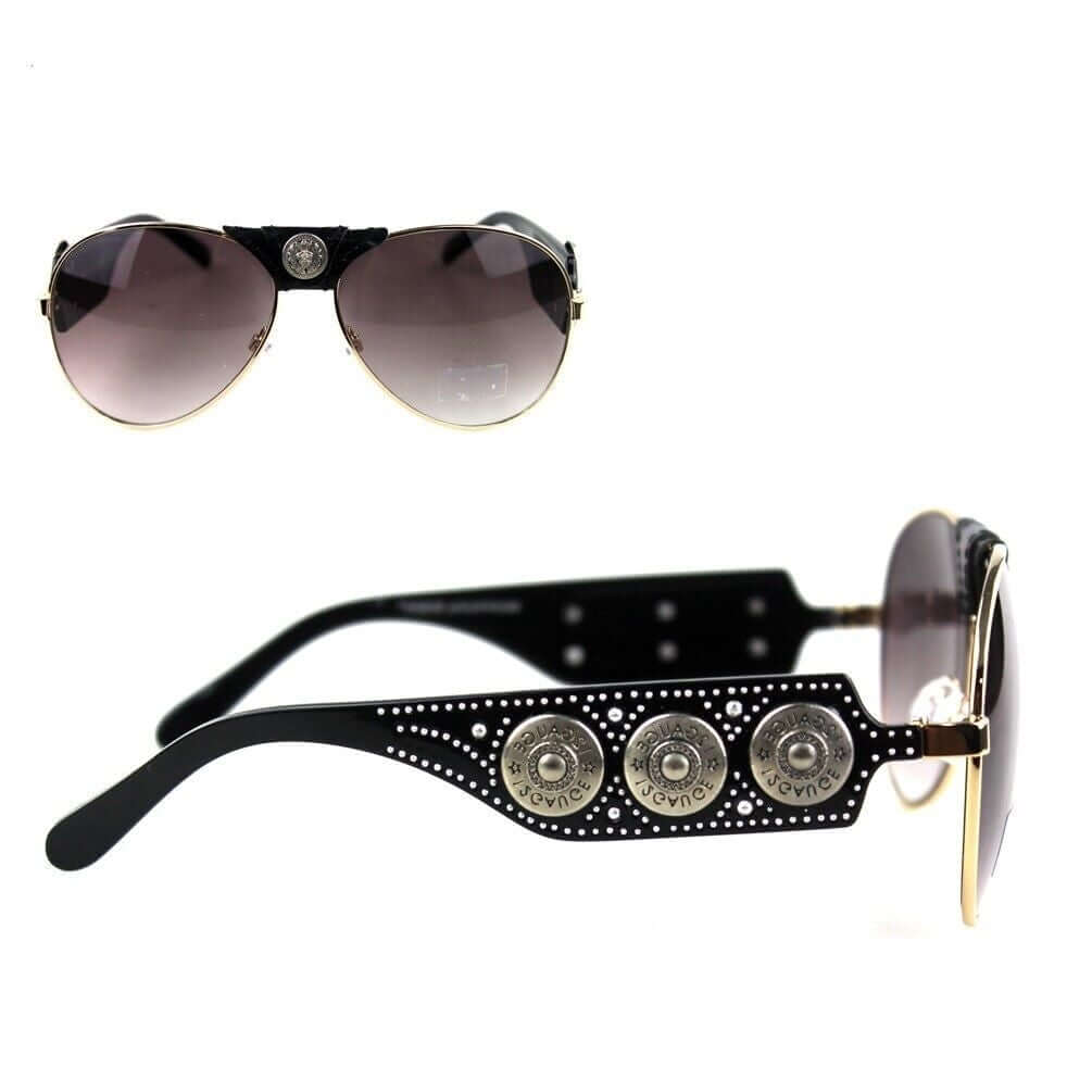 Montana West Bling Bling Sunglasses Gauge Concho Western Glasses-SGS-3711 GD