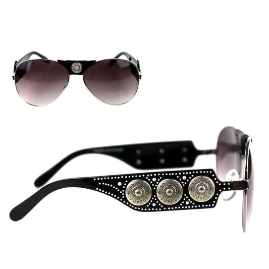 Montana West Bling Bling Sunglasses Gauge Concho Western Glasses-SGS-3711 BK