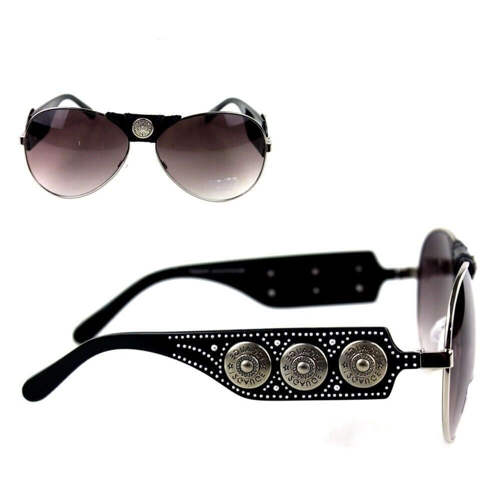 Montana West Bling Bling Sunglasses Gauge Concho Western Glasses-SGS-3711 SL