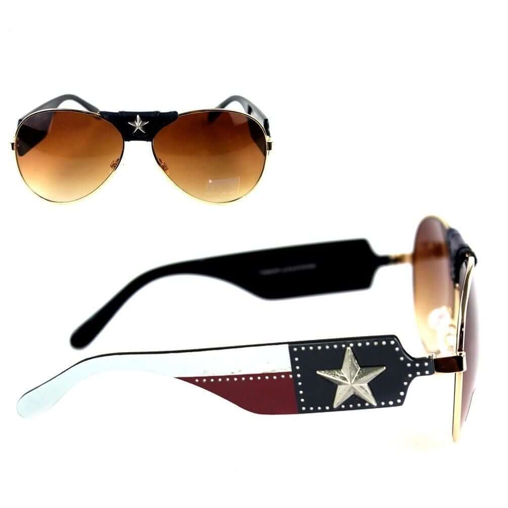 Montana West Lone Star Texas Pride Sunglasses UV400 Protection Glasses-SGS-TX05 GD