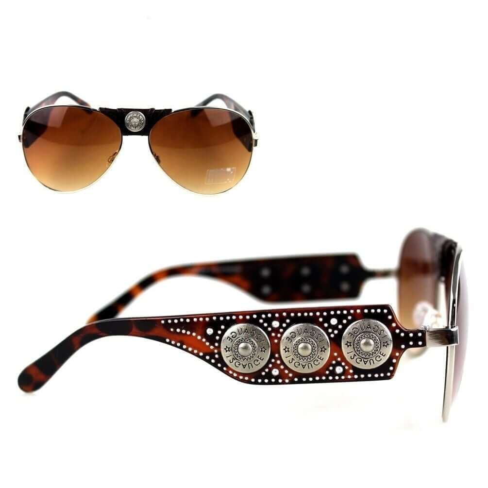 Montana West Bling Bling Sunglasses Gauge Concho Western Glasses-SGS-3711 LP