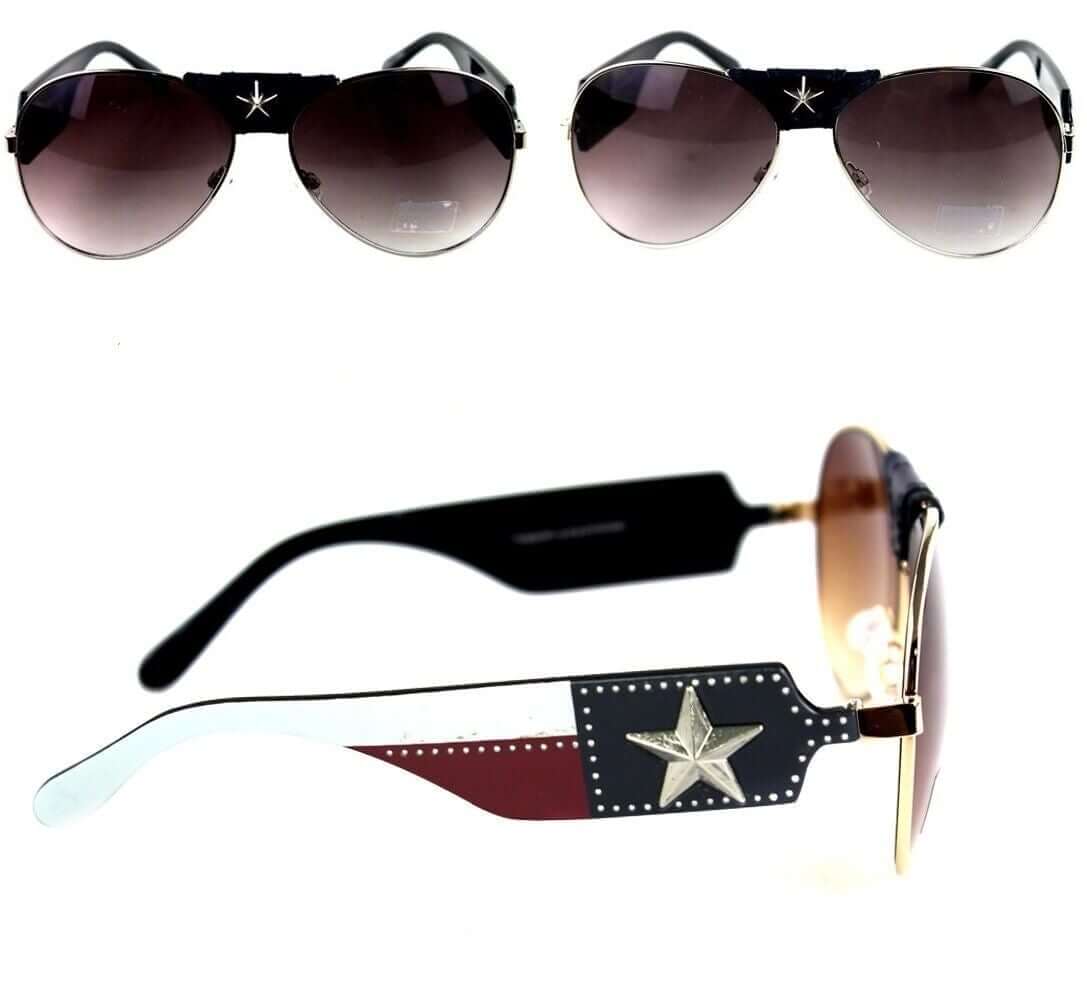 Montana West Lone Star Texas Pride Sunglasses UV400 Protection Glasses-SGS-TX05 GD-2
