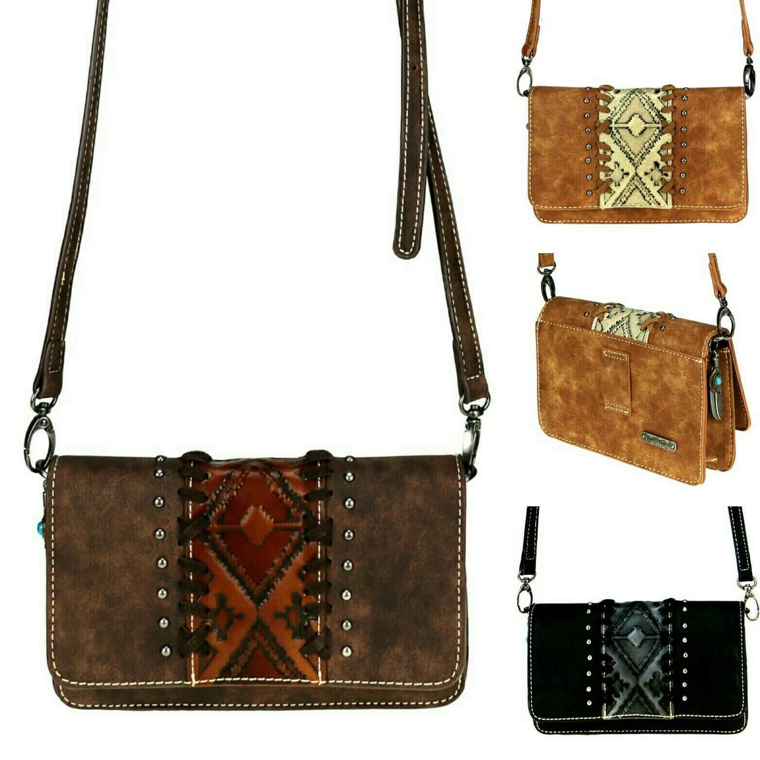 Trinity Ranch Leather Purse Western Country Crossbody Bag-TR103-8361