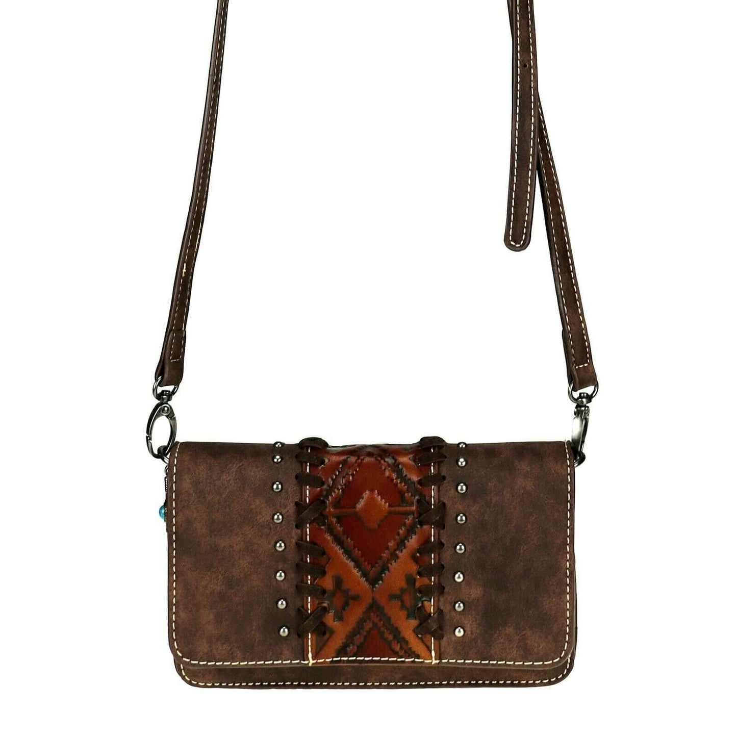 Trinity Ranch Leather Purse Western Country Crossbody Bag-TR103-8361 Coffee