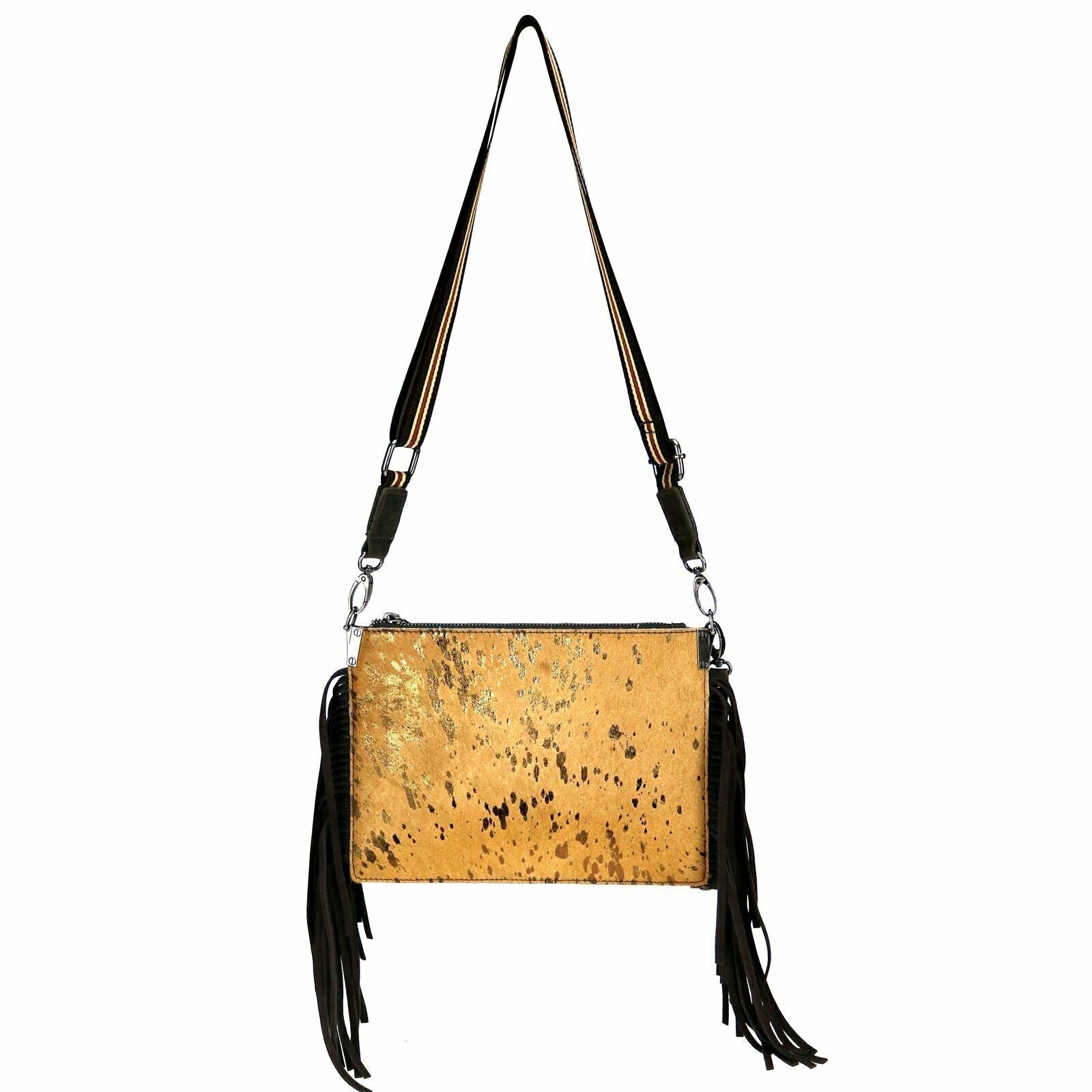 Montana West Hair On Hide Genuine Leather Fringe Purse-RLC-L126 BZ