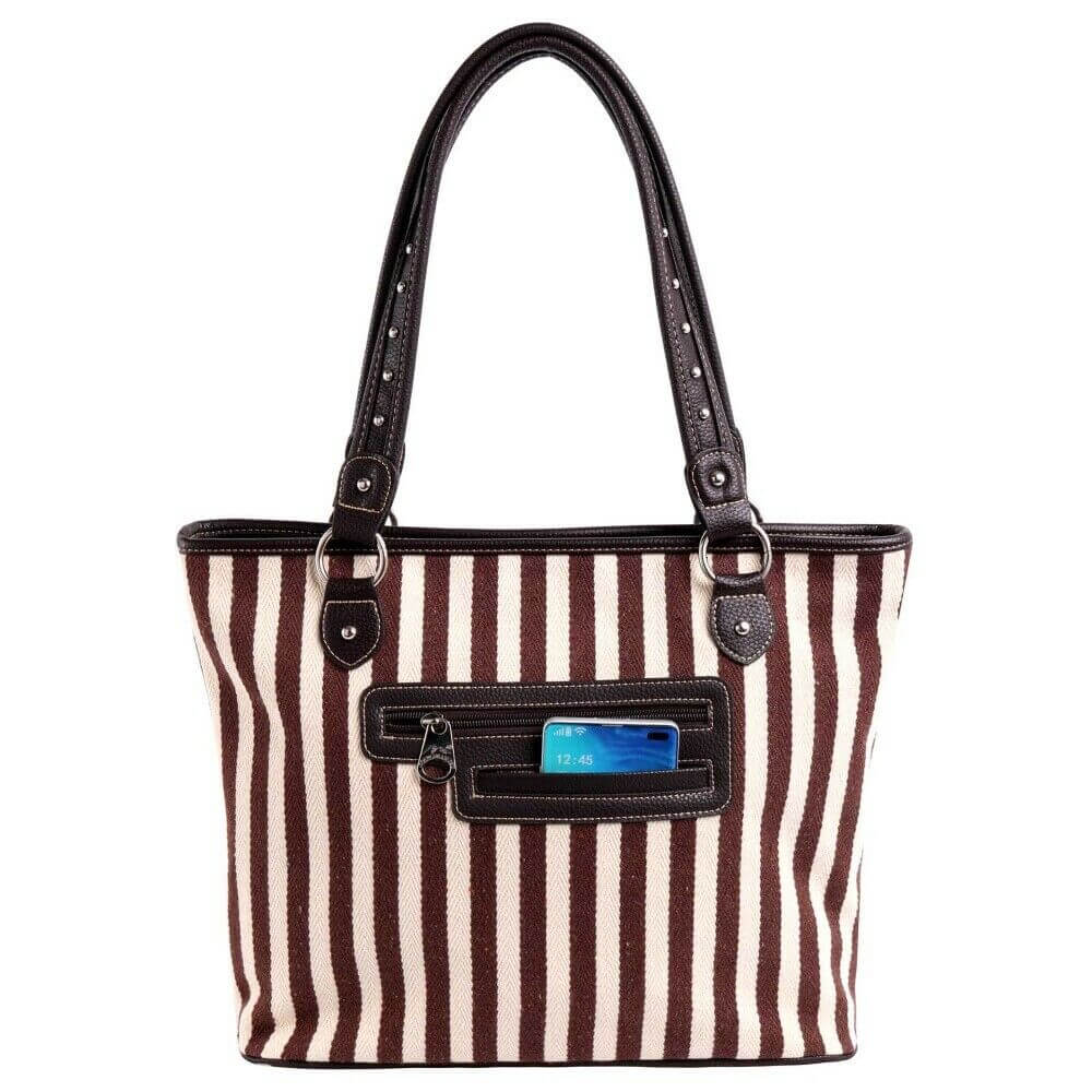 Montana West Bulldog print canvas tote- Coffee- MW968-8112 CF-6