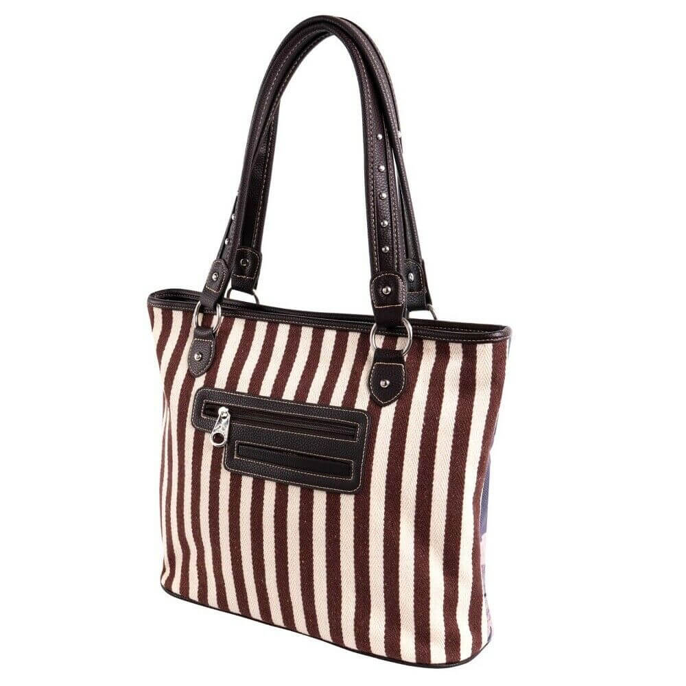 Montana West Bulldog print canvas tote- Coffee- MW968-8112 CF-4