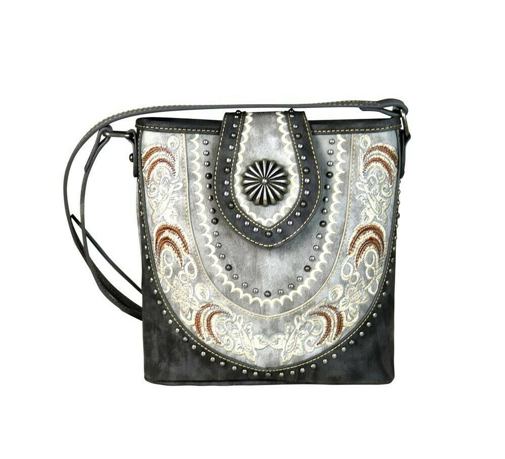 Montana West Horse Saddle Purse Western Cowgirl Crossbody Bag-MW638-8360 GY