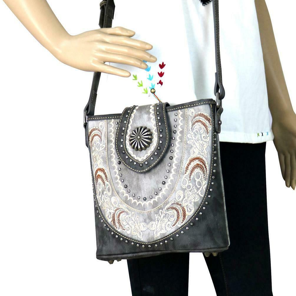 Montana West Horse Saddle Purse Western Cowgirl Crossbody Bag-MW638-8360 GY-7