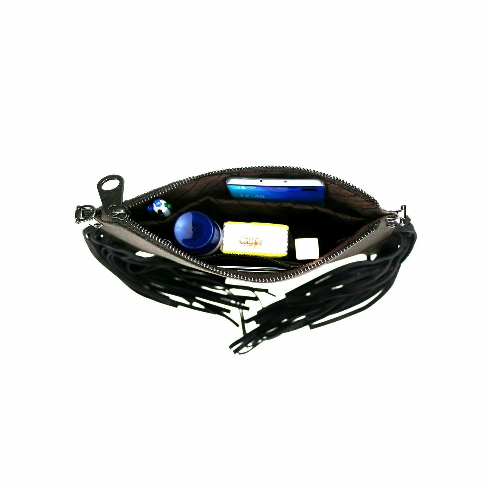 Montana West Hair On Hide Genuine Leather Fringe Purse-RLC-L126-3