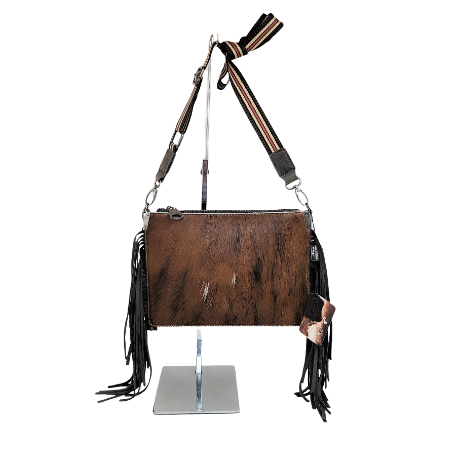 Montana West Hair On Hide Genuine Leather Fringe Purse-RLC-L126 BR
