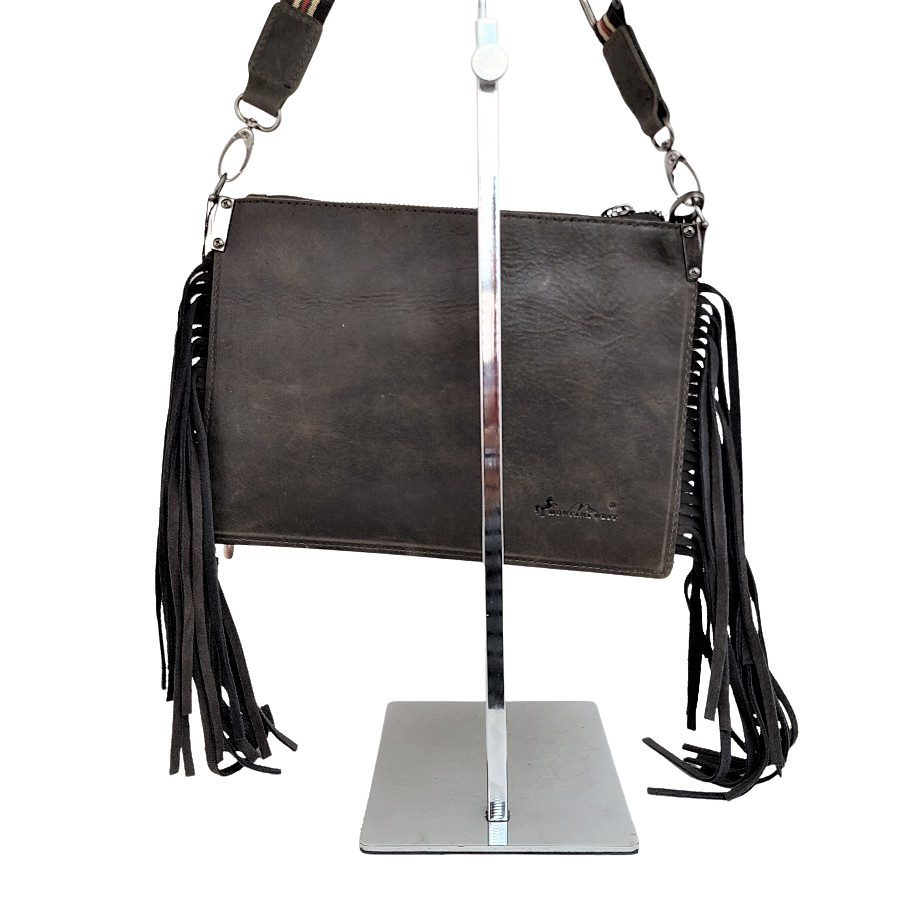 Montana West Hair On Hide Genuine Leather Fringe Purse-RLC-L126 CF-4