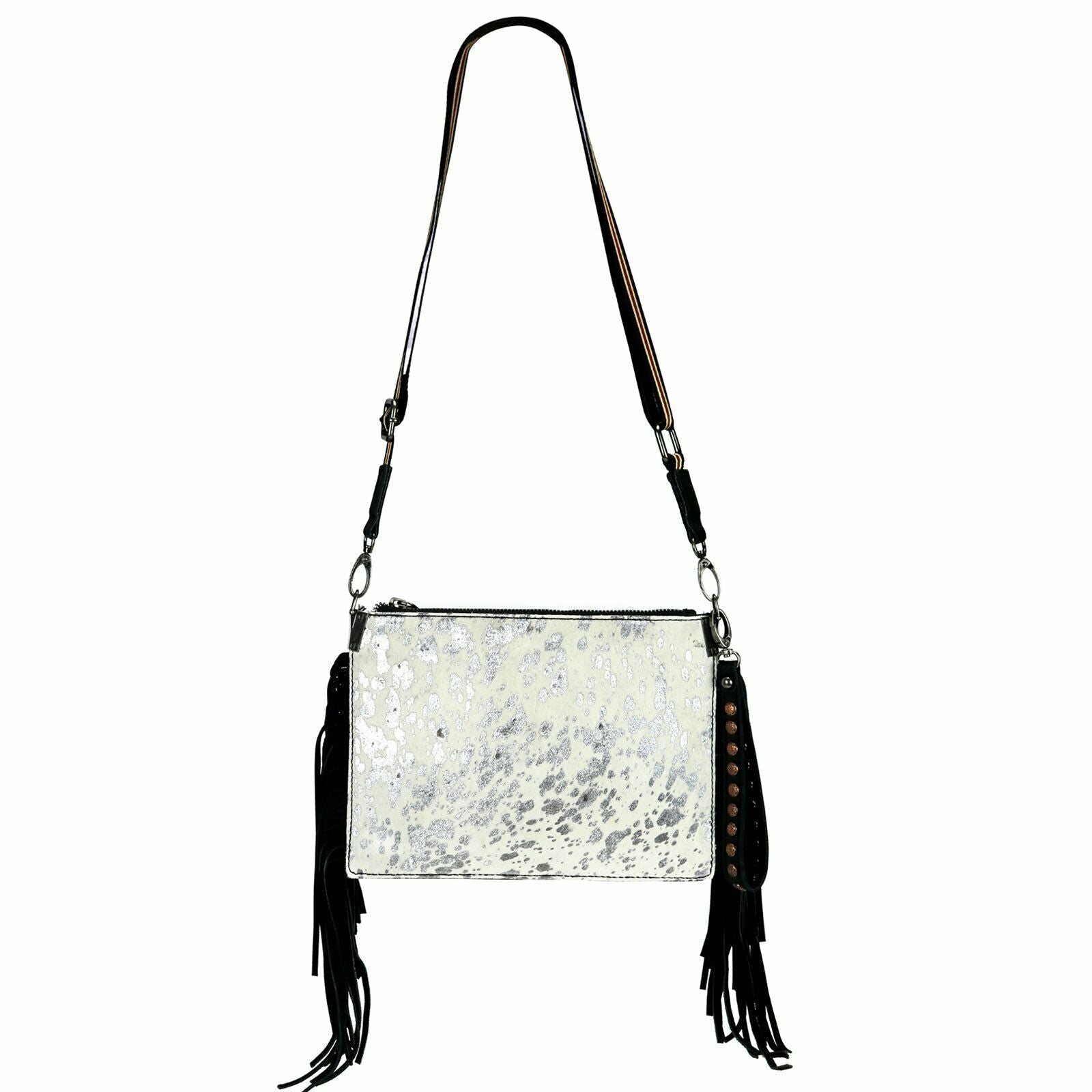 Montana West Hair On Hide Genuine Leather Fringe Purse-RLC-L126 SL