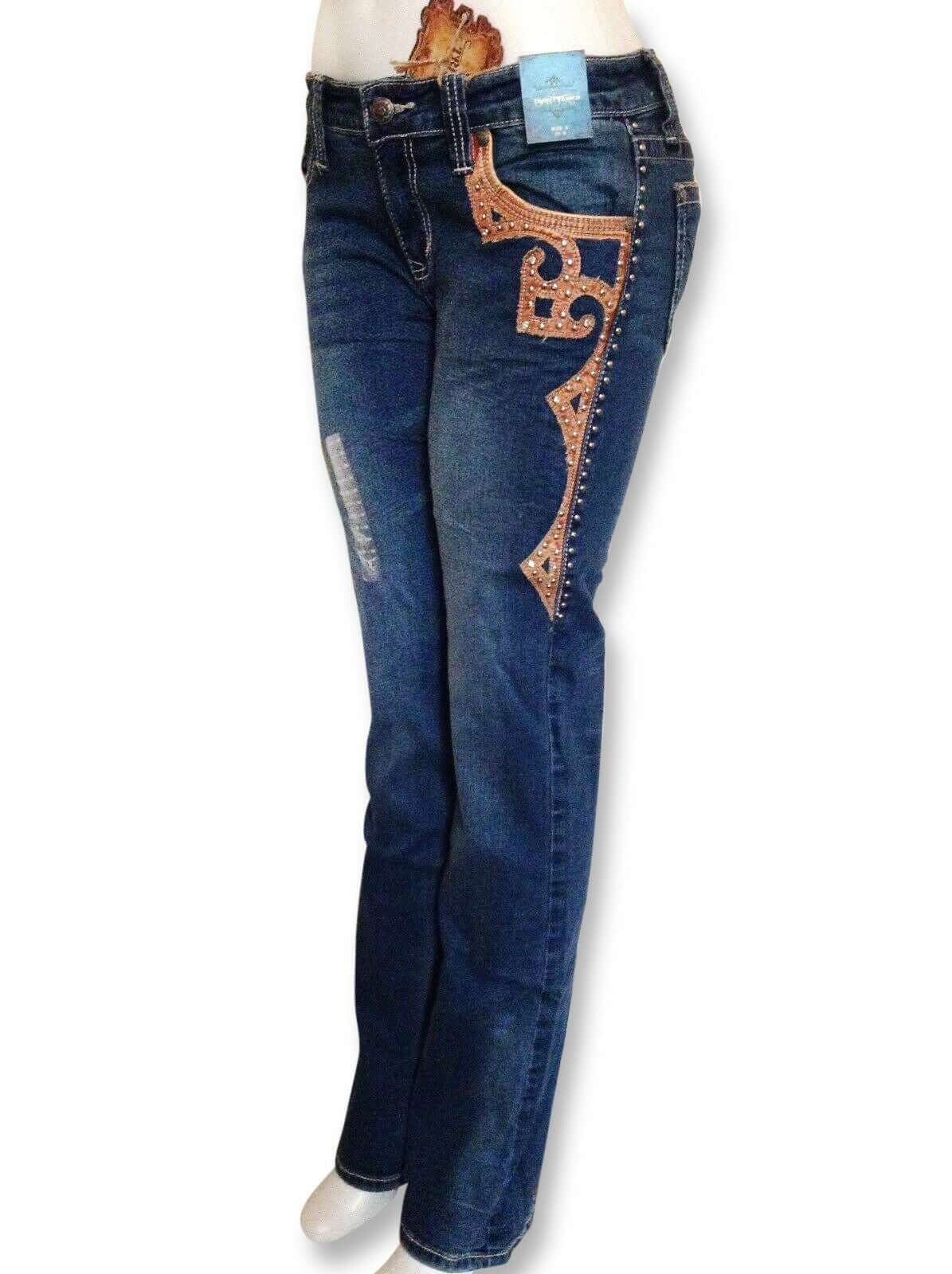 Trinity Ranch Boot Cut Western Country Designer Jeans Pants Size 1-JN-TR017