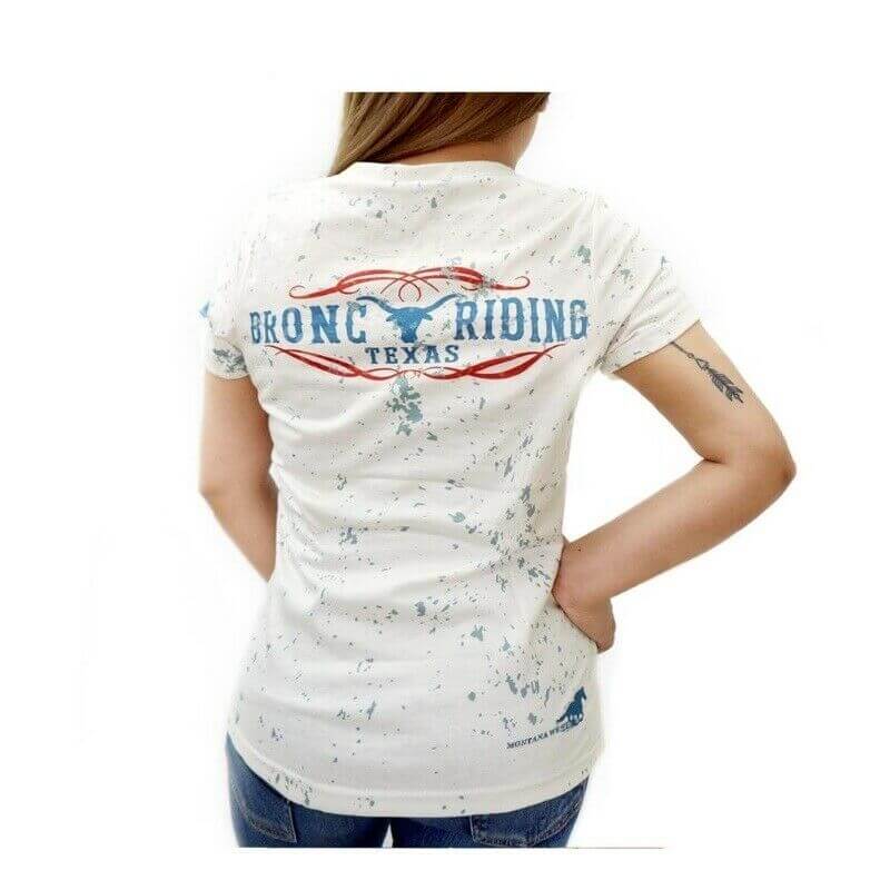Wild West Rodeo Printed Horse Rider Western T-Shirt for Women-ST-620 BG-1