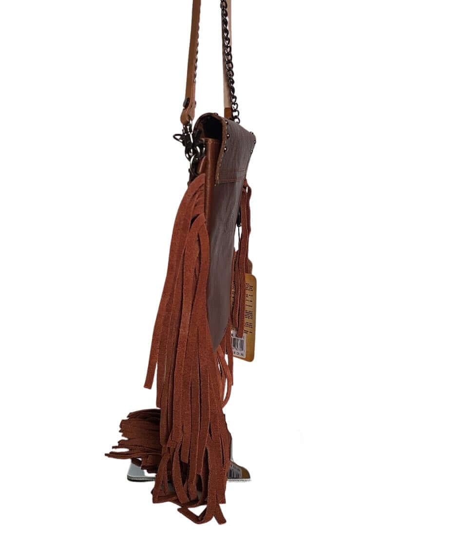 Genuine Leather Leather Fringe Western Cowgirl Crossbody Bag-BA2730-E-3