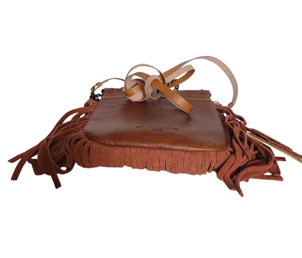 Genuine Leather Leather Fringe Western Cowgirl Crossbody Bag-BA2730-E-4