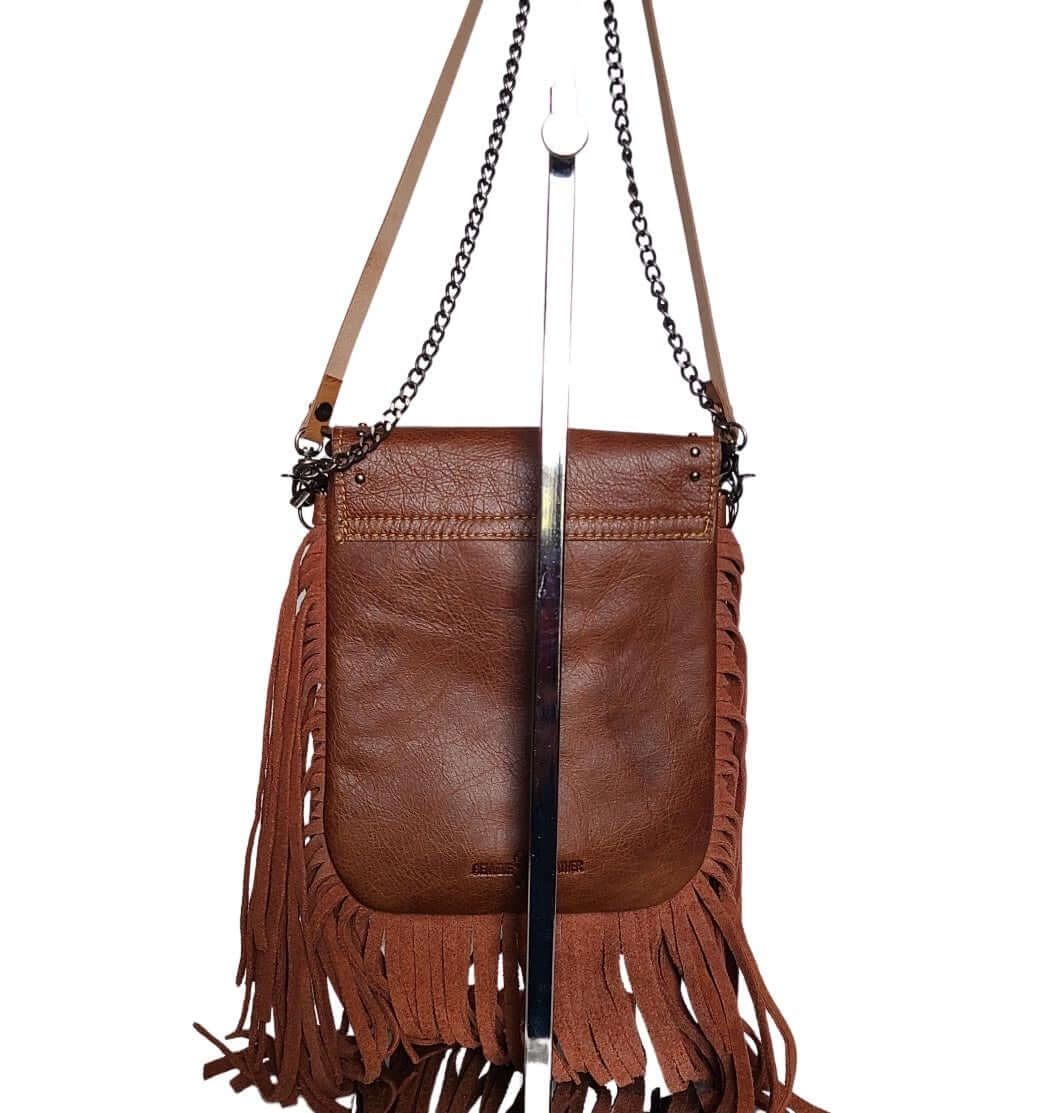 Genuine Leather Leather Fringe Western Cowgirl Crossbody Bag-BA2730-E-2