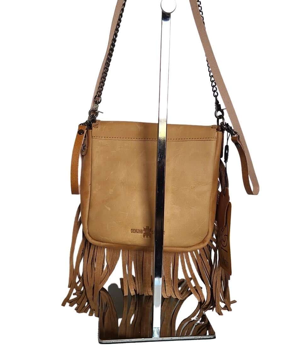 Genuine Leather Fringe Western Country Cowgirl Crossbody Bag-BA2731-BBA2731-B-3